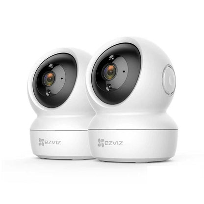 2 Pack EZVIZ H6c Home Camera with Wi-Fi, Motion Detection, 2-Way Audio, Night Vision, White