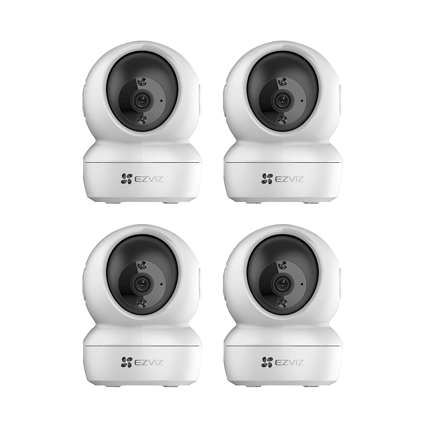 4 Pack EZVIZ H6c Home Camera with Wi-Fi, Motion Detection, 2-Way Audio, Night Vision, White