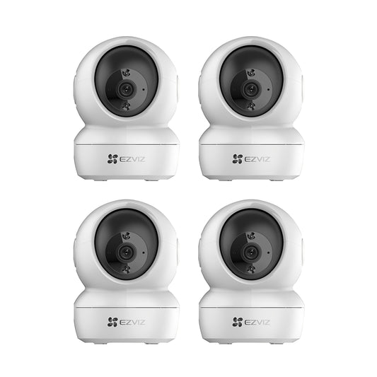 4 Pack EZVIZ H6c Home Camera with Wi-Fi, Motion Detection, 2-Way Audio, Night Vision, White