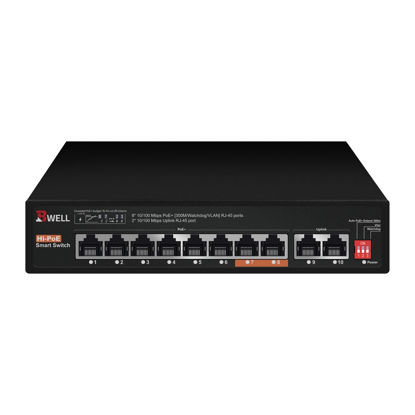 بي ويل سويتش 8 منافذ 100 ميجا 100Bwell Switch 8 Port 10/100 POE