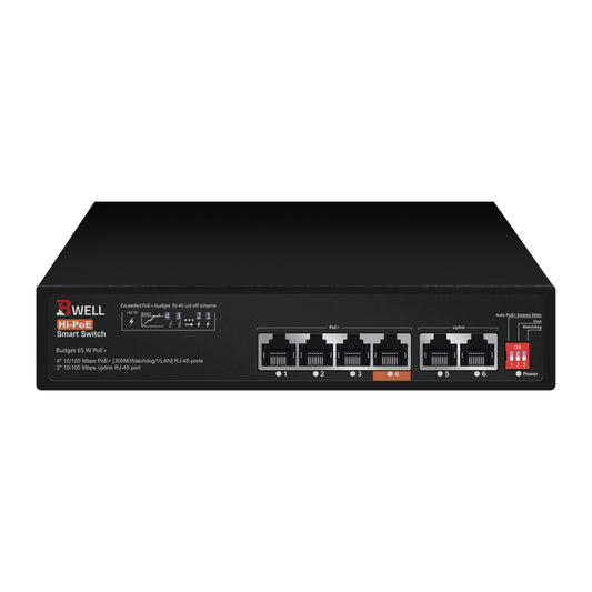 بي ويل سويتش 4 منافذ POE سرعة 100 ميجابت في الثانية BWELL 4-Port POE 100 MB/S Switch