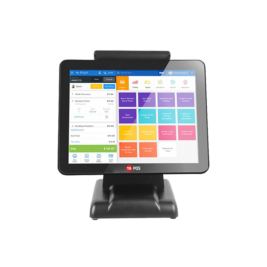 Touch screen cashier without Core i3 software - 128 GB SSD - 4 GB RAM - Wi-Fi - TA POS client display screen