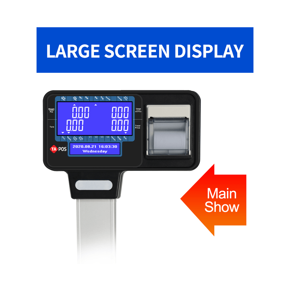 Electronic barcode scale for printing labels from 10 grams to 30 kilograms, supports issuing an invoice