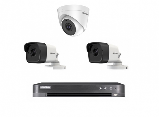 3 5-megap cameras, internal or external, according to your choice. 4-channel recording device (HD)