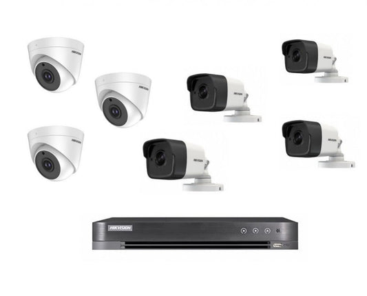 7 5-megap cameras, internal or external, according to your choice + 8-channel recording device (HD)